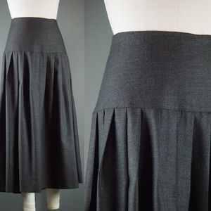 80s Skirt Dark Gray Jean Paul Gaultier Vintage High Waist Drop Pleated